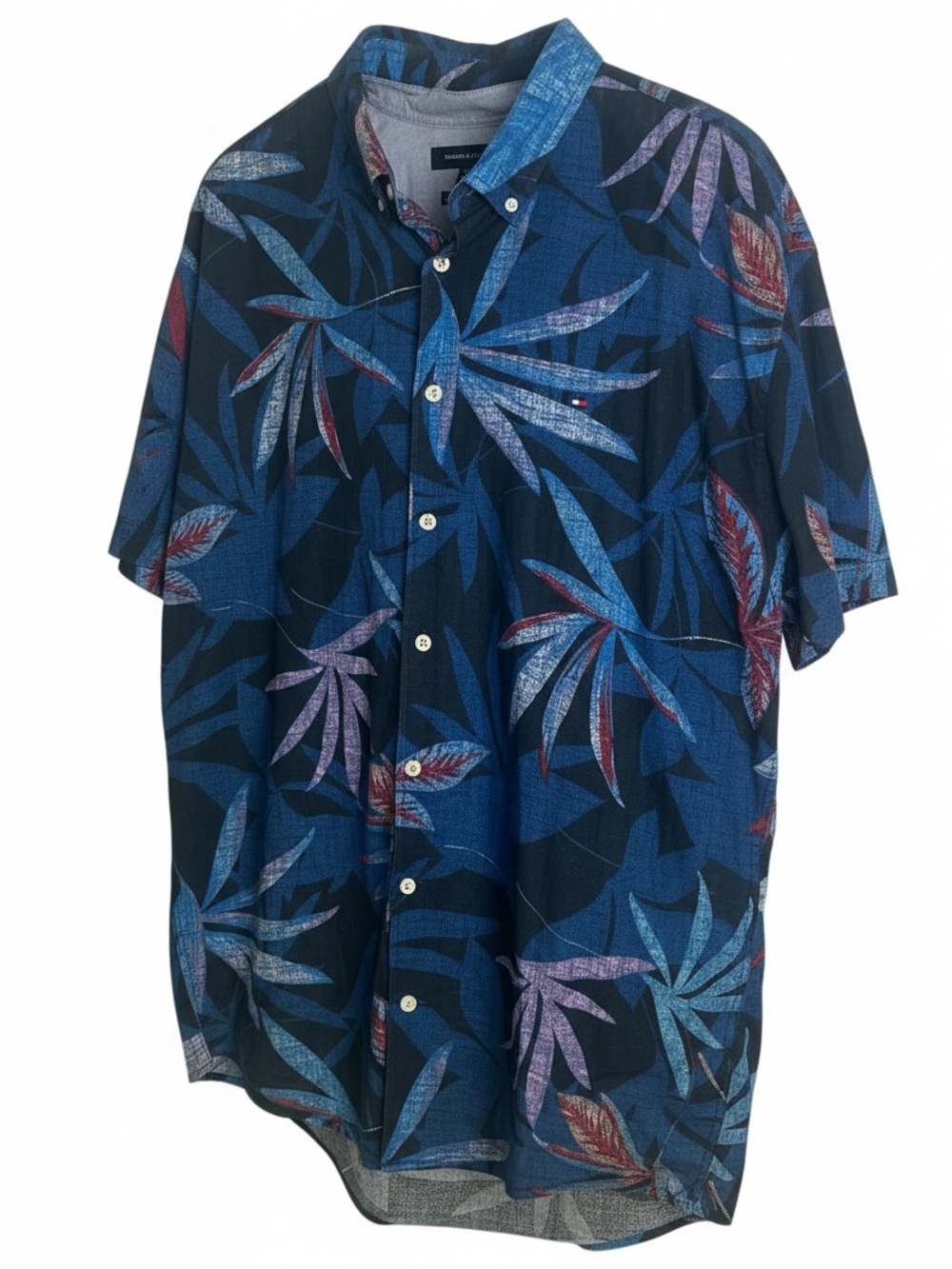 TOMMY HILFIGER Hawaiian Button Down Shirt - Size 2XL - Custom Fit
